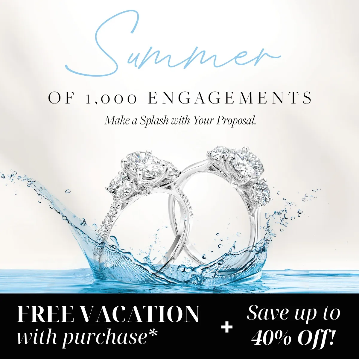 Spend $2495 or More During Robert Irwin Jewelers Summer of 1000 Engagements Sale and Get a Free Vacation for Two