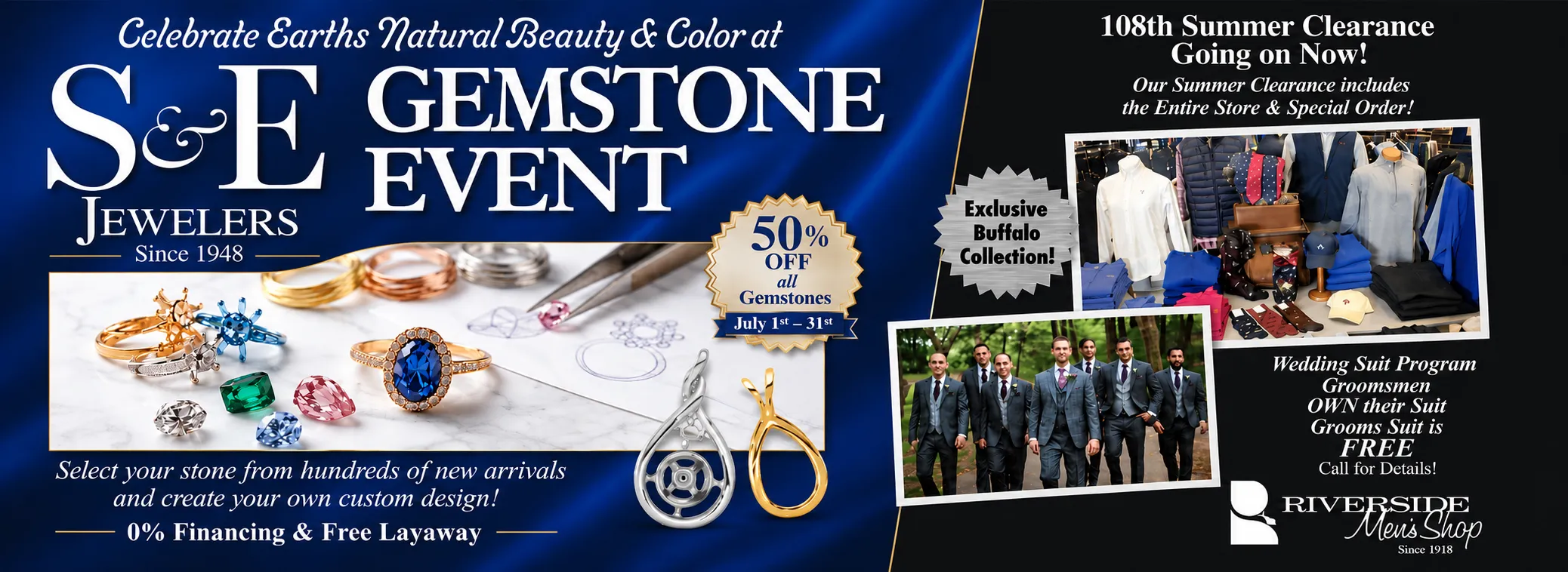 Gemstone Event at S&E Jewelers. 50% off 100s of gemstones.