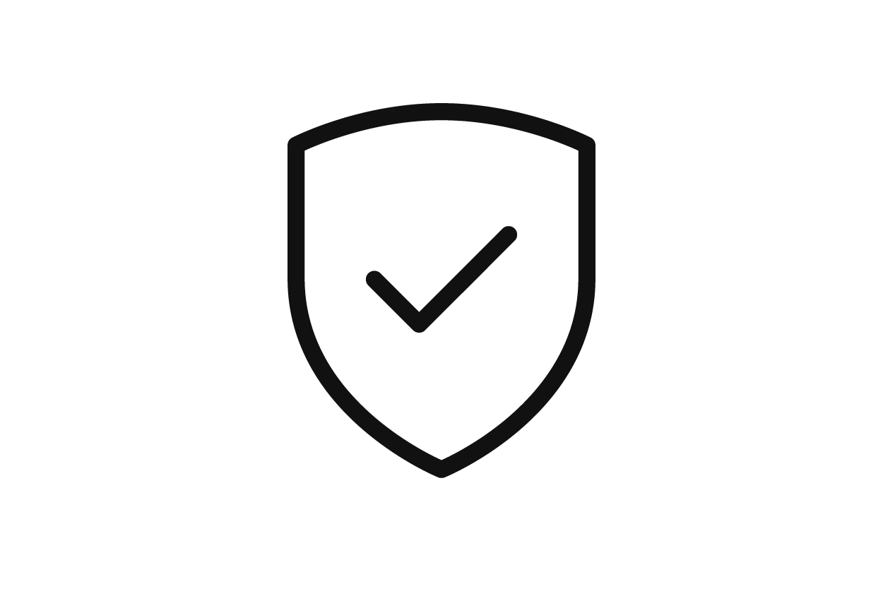 Pixelated shield icon with a checkmark, symbolizing trust and integrity for Sather's Leading Jewelers.