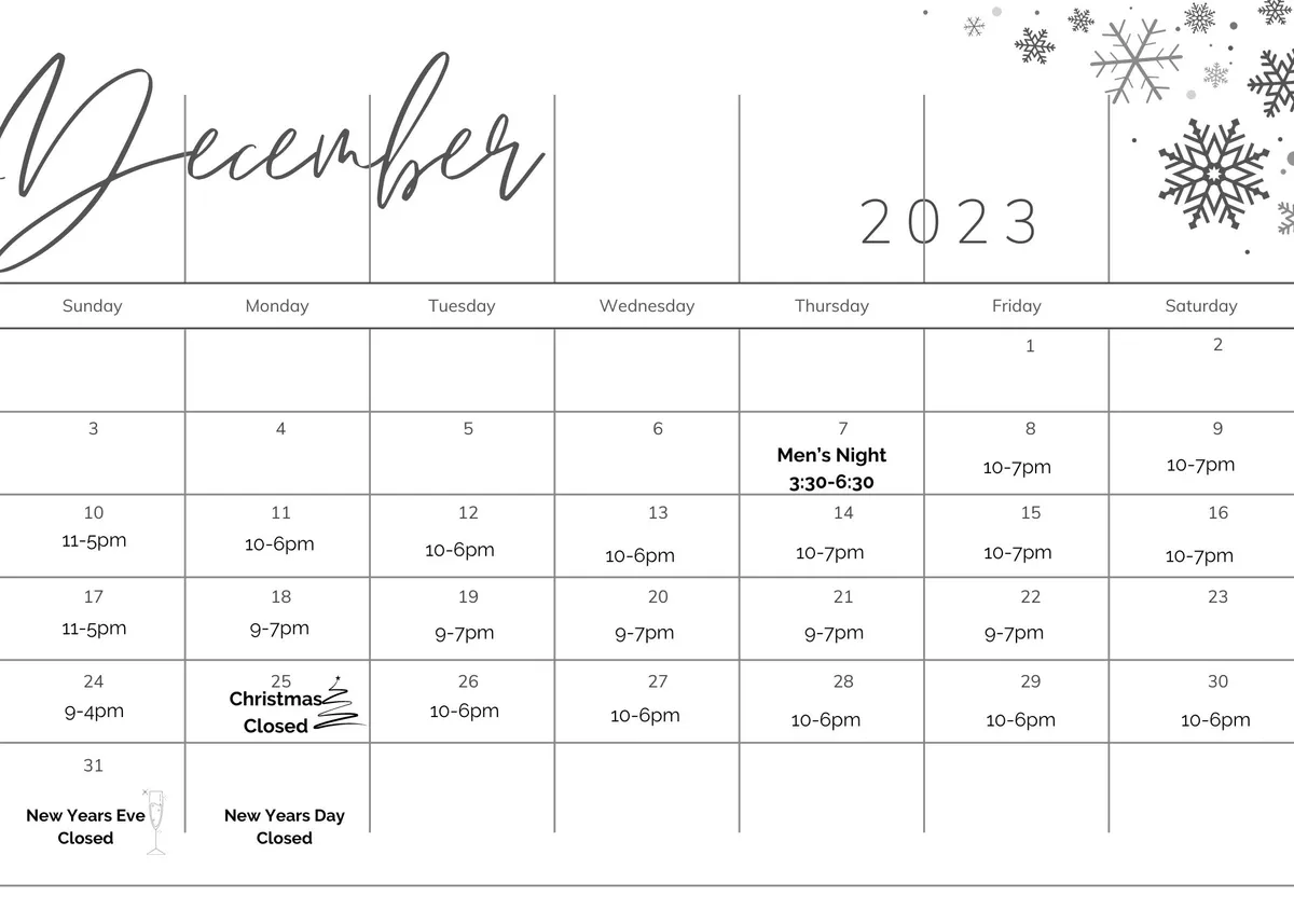 Holiday Hours! 