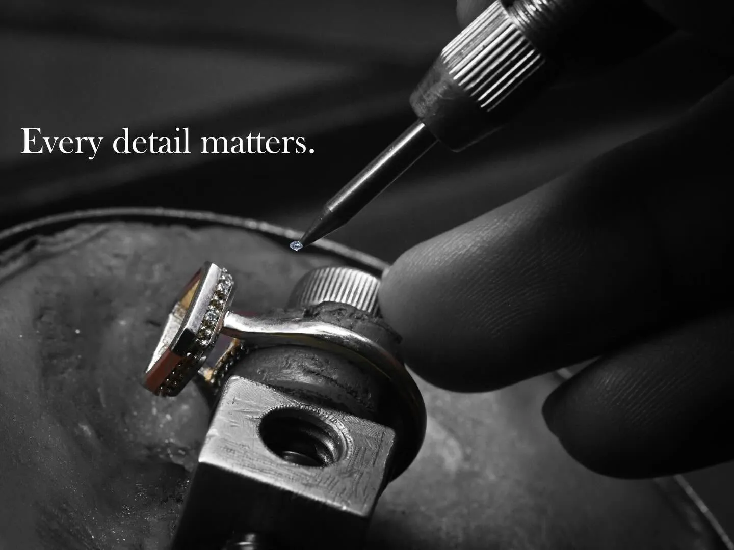 Finishing a custom jewelry piece at the Schmidt Jewelers bench
