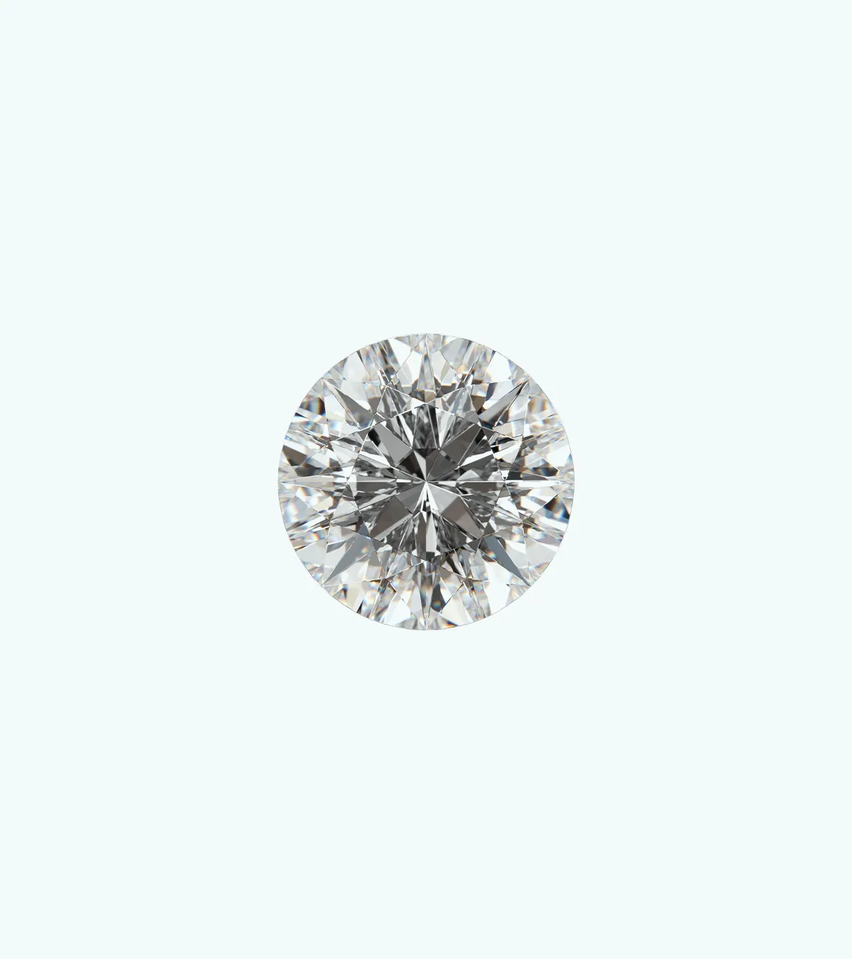 A round brilliant-cut diamond on a light background.