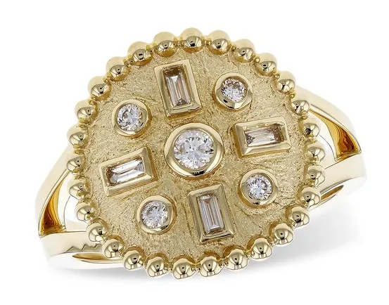  Lady's Yellow 14 Karat Fashion Ring 0.24tw Various Shapes Diamonds Segners Jewelers Fredericksburg, TX