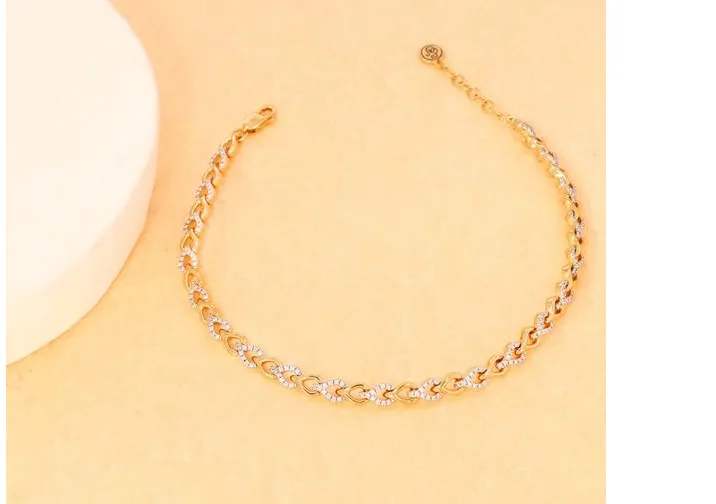  Lady's Yellow Sterling Silver With 14Kt Gold Plating In The Link Diamond Bracelet Bracelet With 0.28Tw Round Diamonds Segners Jewelers Fredericksburg, TX