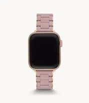 Michele Rose and Pink Gold-Tone Silicone-Wrapped Bracelet Band for Apple Watch
