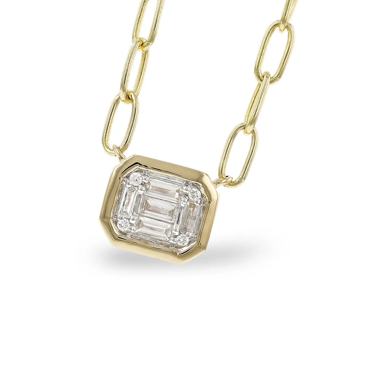 14kt yellow gold and diamond necklace