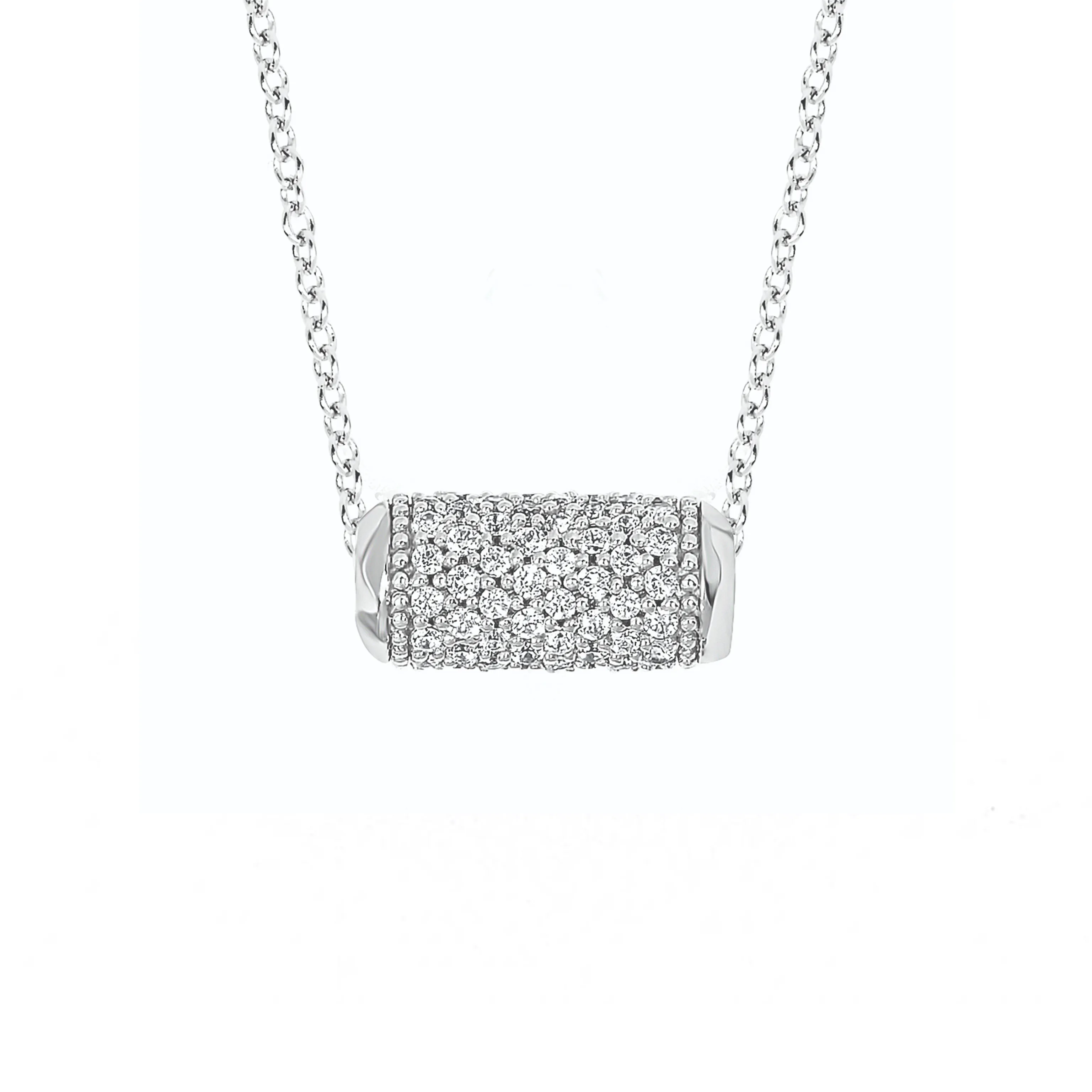 14kt white gold and diamond fashion necklace