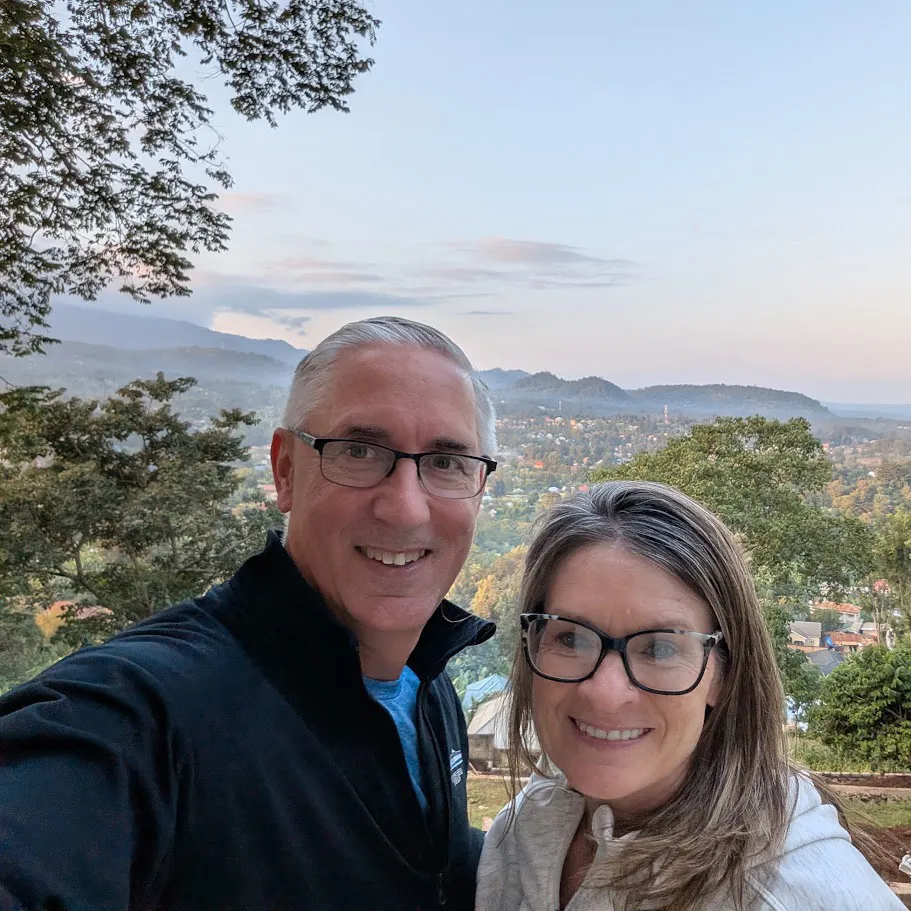 Scott and Audrey with Mt. Kilimanjaro in the distance