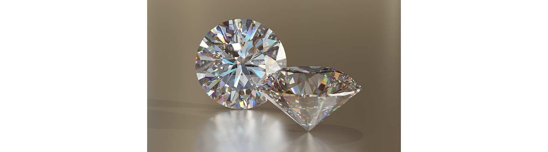 Are Lab-Grown Diamonds Real? Photo of two round diamonds: one lab-grown, one natural.