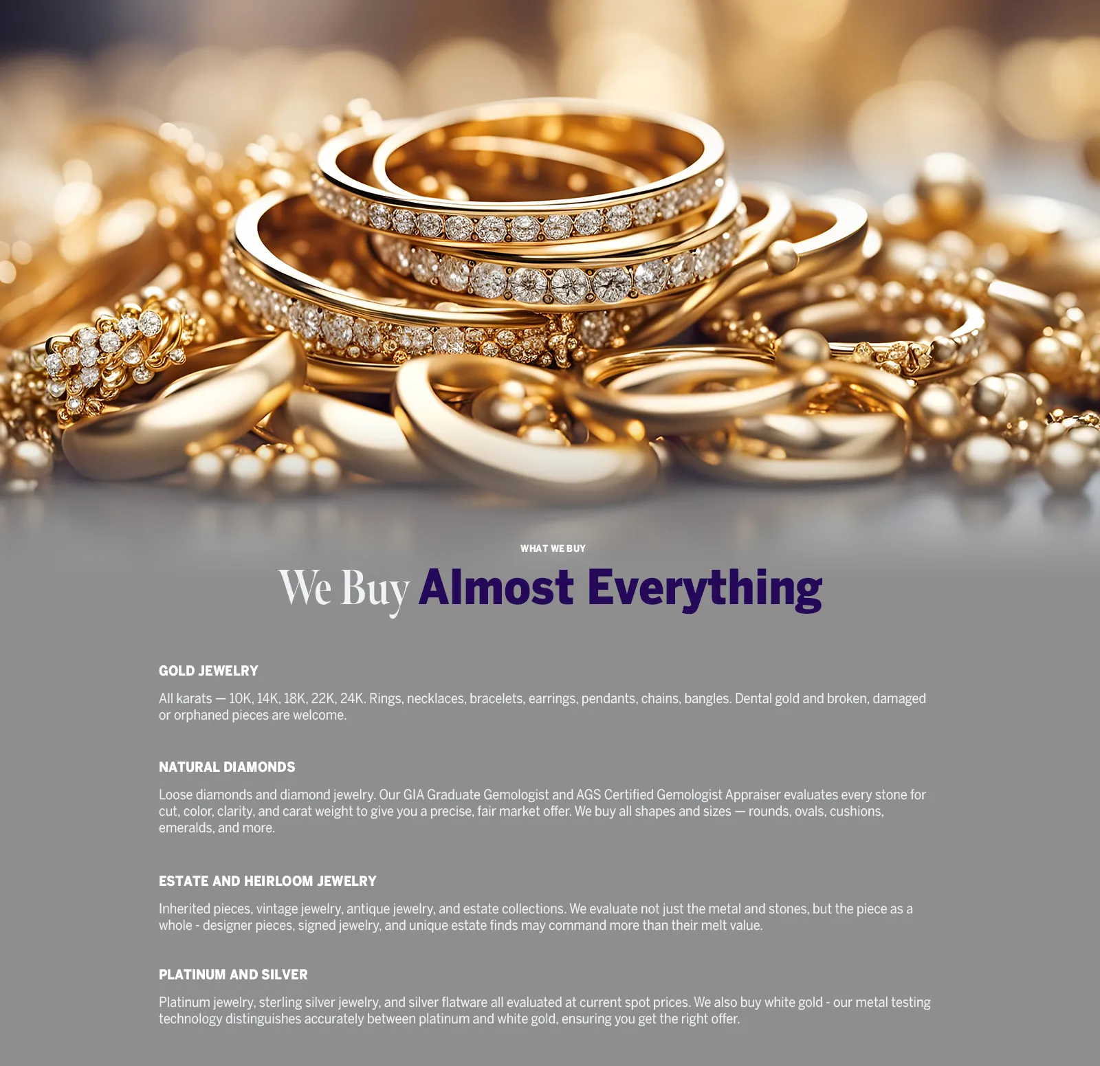 We Buy Almost Everything.