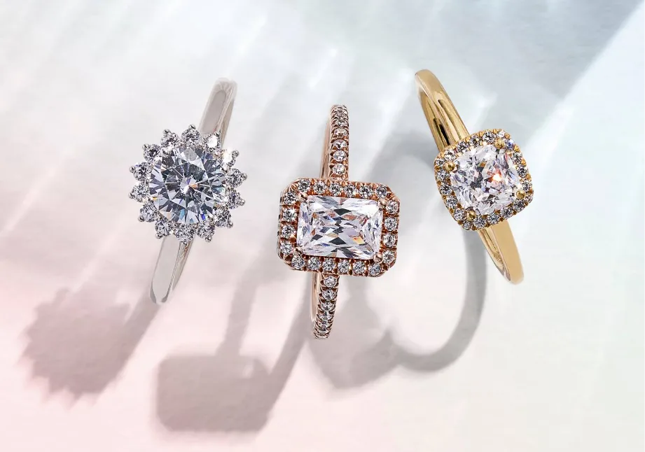 3 different diamond engagement ring designs by Sylvie that are available exclusively in San Diego at Stuart Benjamin & Co. Jewel