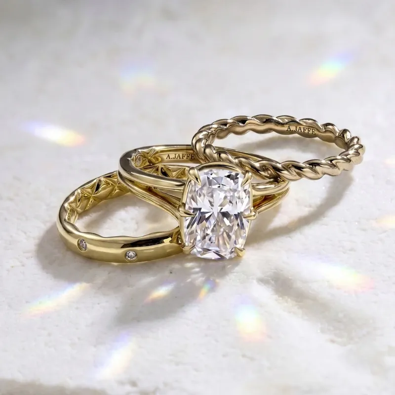 A.JAFFE engagement ring settings at the SVS Fine Jewelry trunk show in Oceanside, October 8 to 10