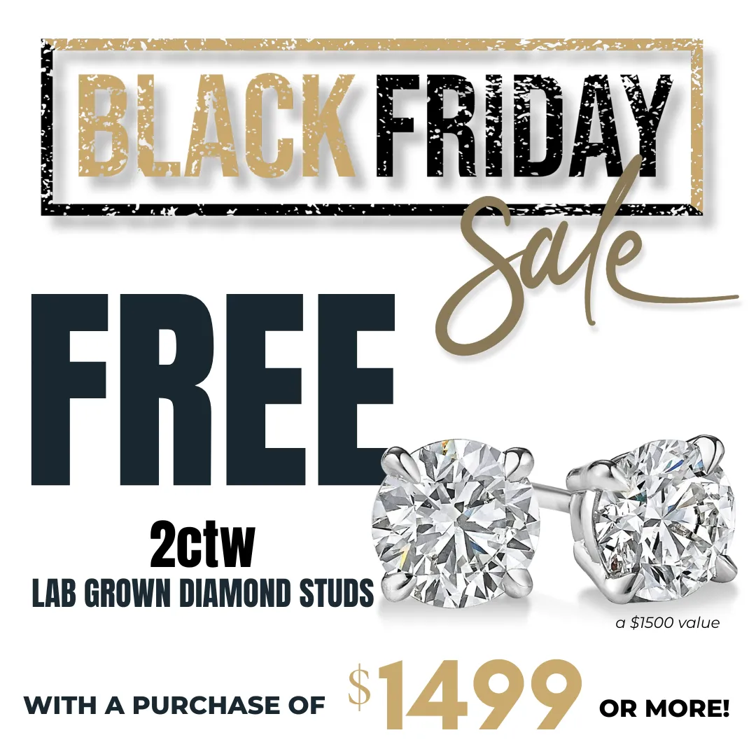 Black Friday 2025 - Free 2ctw Lab Grown Diamond Studs with a purchase of $1499 or more | SVS Fine Jewelry Oceanside, NY