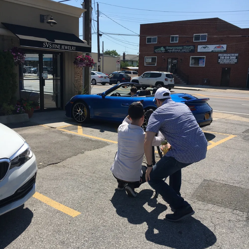 Craig Weintraub of LBIFF shooting commercial at SVS Fine Jewelry for the festival