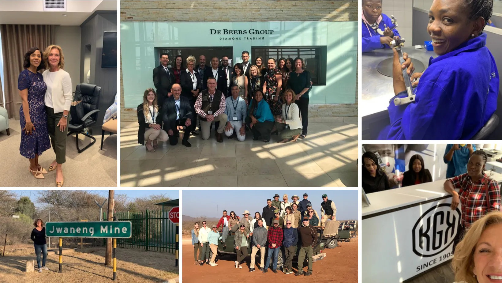Donna Bieselin, SVS Diamond Manager, on her 2019 De Beers trip to Botswana &mdash; at the Jwaneng Mine, with First Lady Neo Masisi, and visiting a sightholder cutting facility