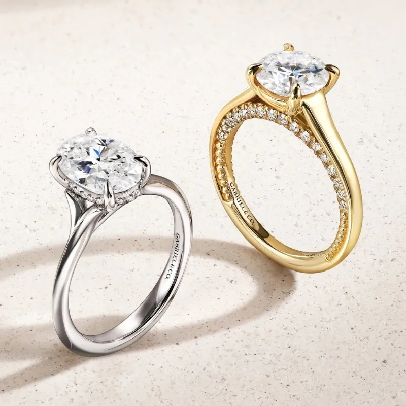 Gabriel and Co. engagement ring settings at the SVS Fine Jewelry trunk show in Oceanside, October 15 to 17