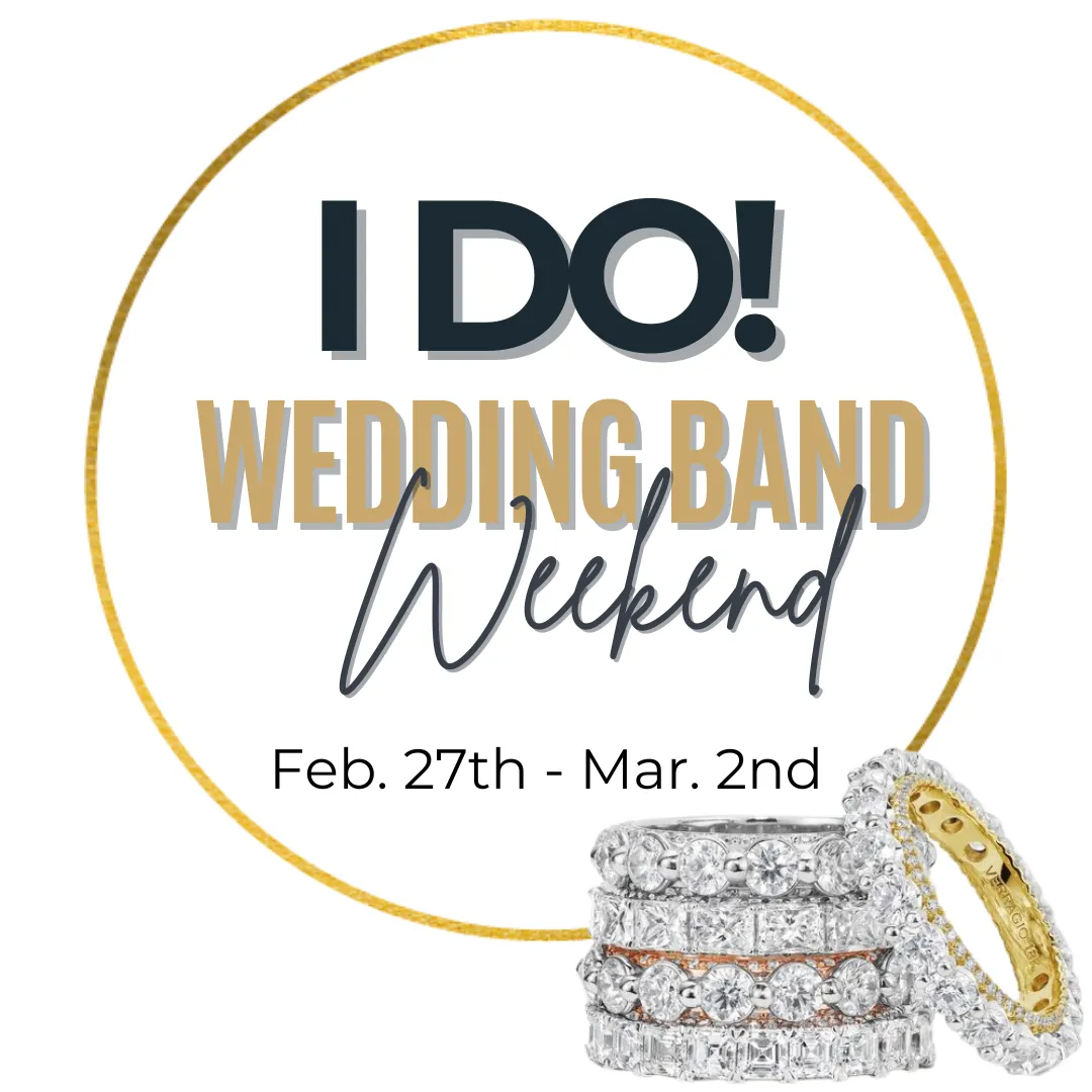 Designer wedding bands for him & her on sale for 20% off during our once a year WEDDING BAND SALE