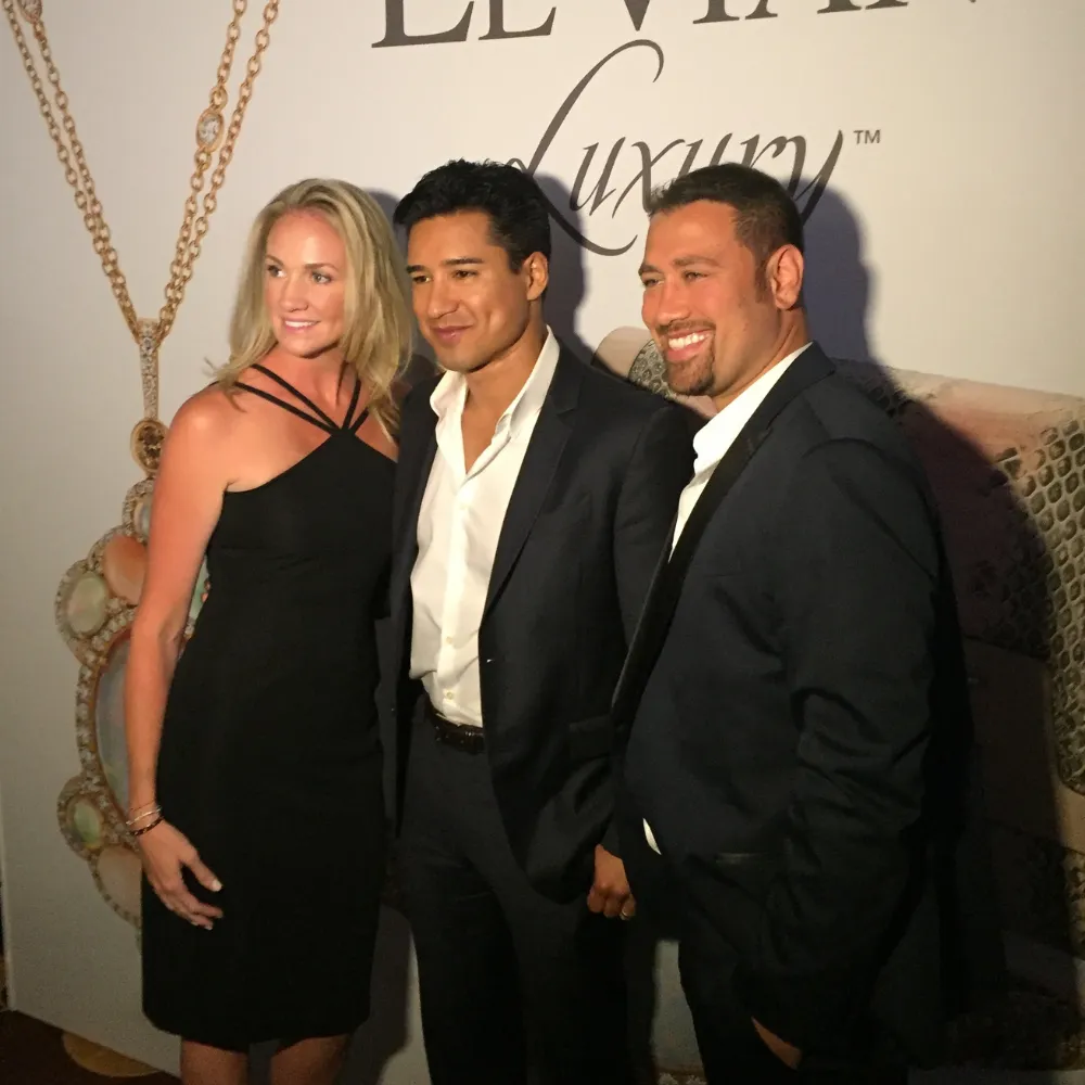 The Saatchis on the Le Vian red carpet in Las Vegas with Mario Lopez