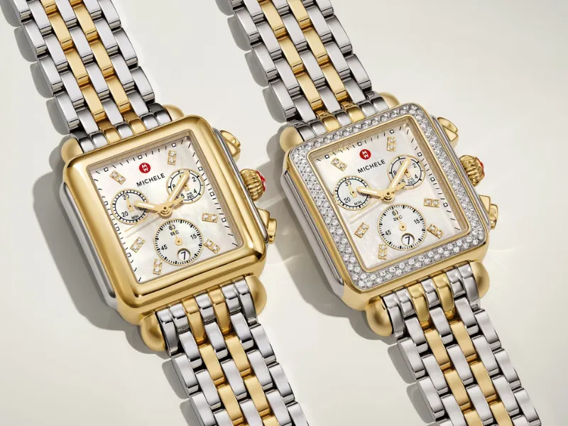 MICHELE watches at SVS Fine Jewelry &mdash; diamond cases, mother-of-pearl dials, Long Island authorized dealer