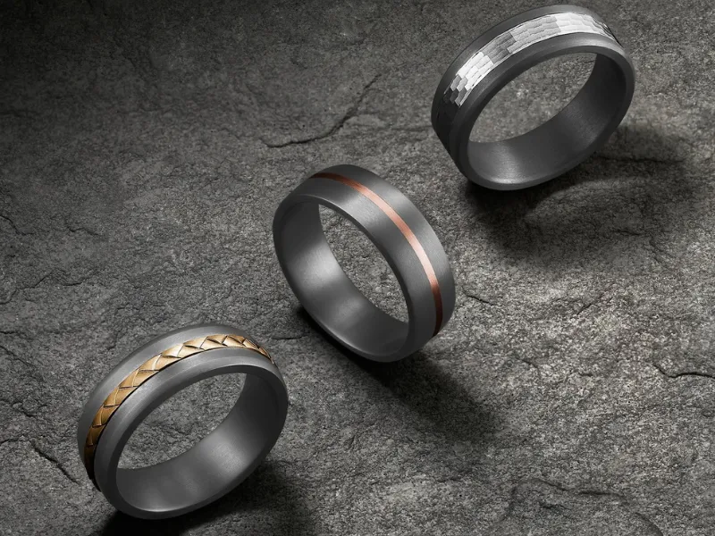 Torque men's alternative-metal wedding bands by CrownRing at SVS Fine Jewelry Long Island