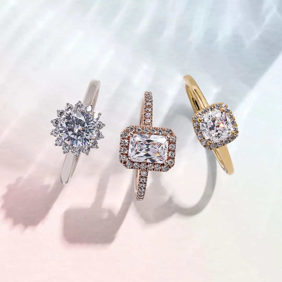 Halo and under halo engagement rings at SVS Fine Jewelry — Oceanside, Long Island NY