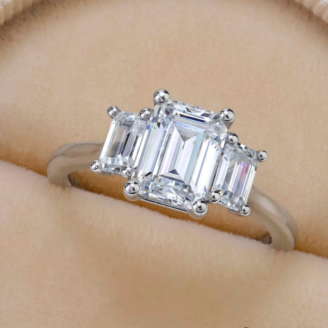 Three stone engagement rings at SVS Fine Jewelry — Oceanside, Long Island NY
