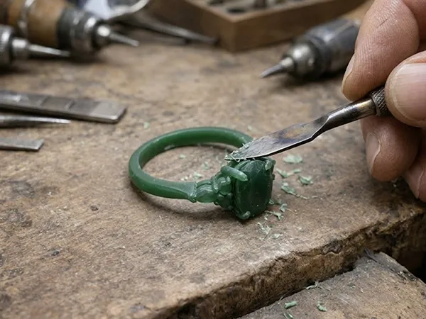 Hand-carved wax model at Tovon and Co. Diamonds, Dallas PA