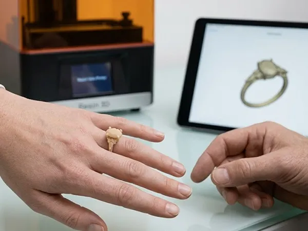 3D printed try-on sample at Tovon and Co. Diamonds, Dallas PA