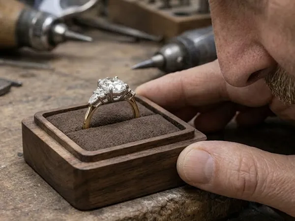 Finished custom jewelry piece at Tovon and Co. Diamonds, Dallas PA