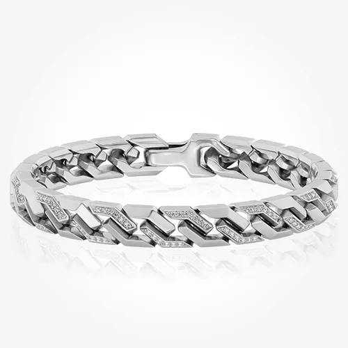 MEN’S URBAN JEWELRY Our range of urban jewelry for men expresses attitude and style. This diamond-encrusted bracelet in 18k ye