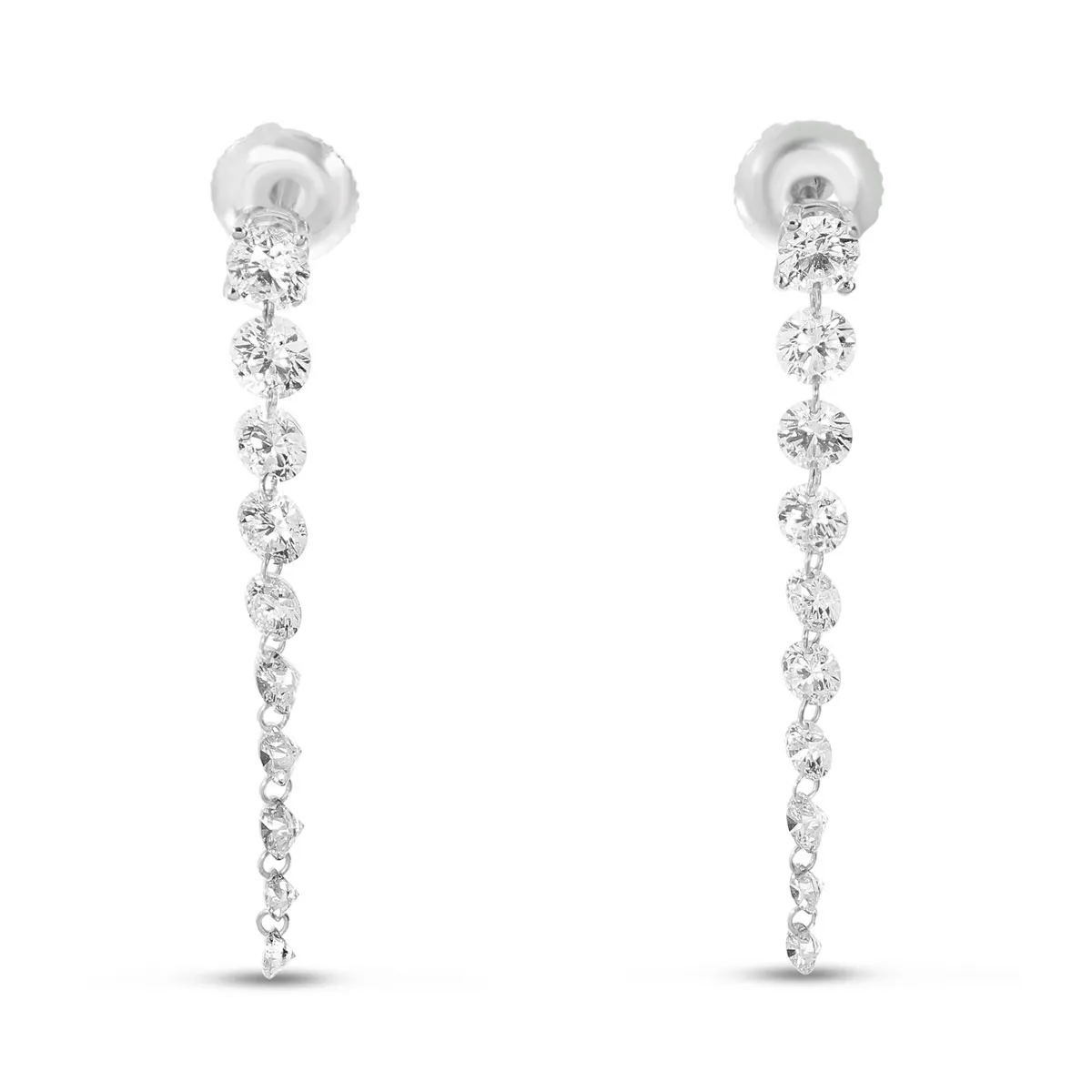 Dashing Diamonds 10-Stone Dangle Earrings(E10349W) Sparkle and shine wherever you go with these gorgeous cascasing diamond earrings! The Plumb Club CHARLOTTE, AL
