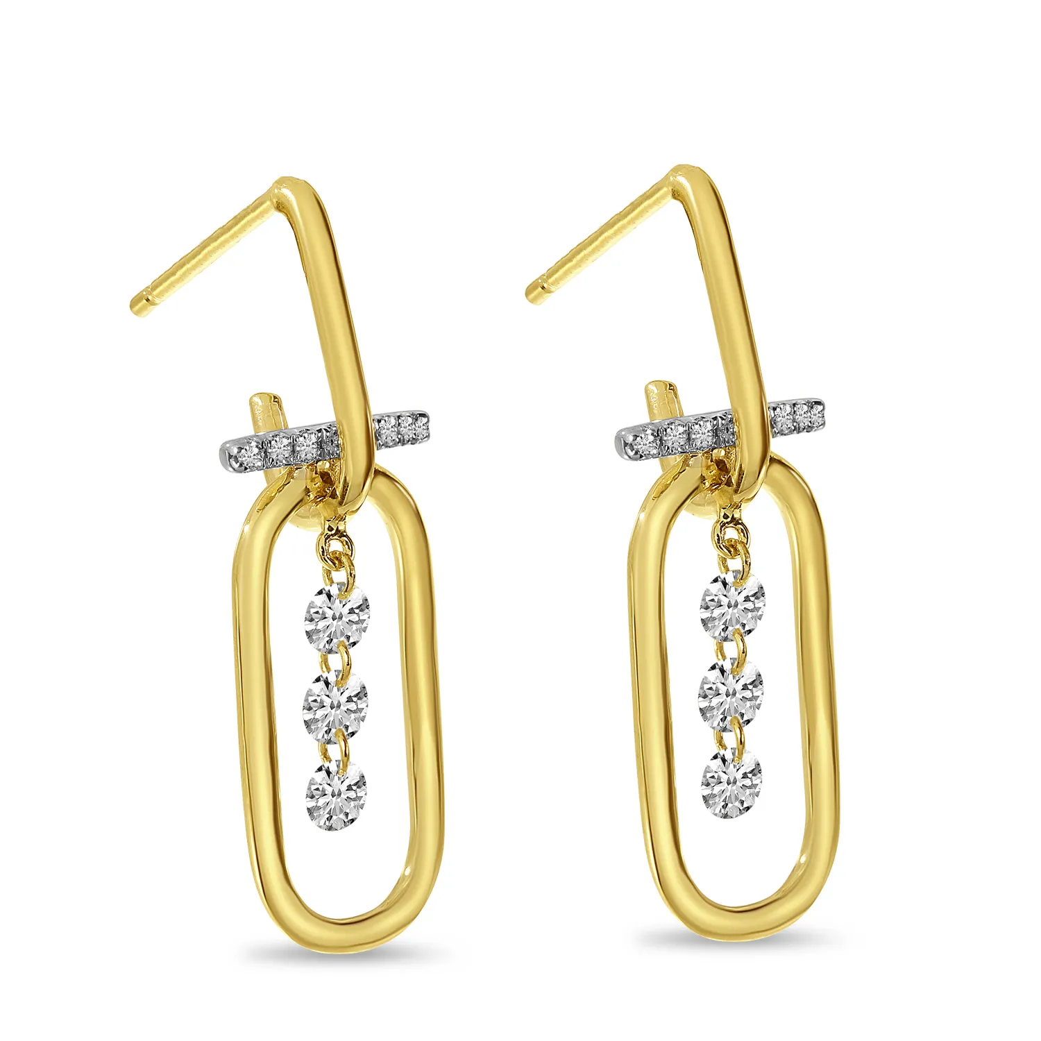 Dashing Diamonds Paper Clip Earrings(E10589) *As Seen on The Bachelorette!*These popular paper clip-inspired earrings were worn by The Bachelorette, Tayshia Adams! The Plumb Club CHARLOTTE, AL