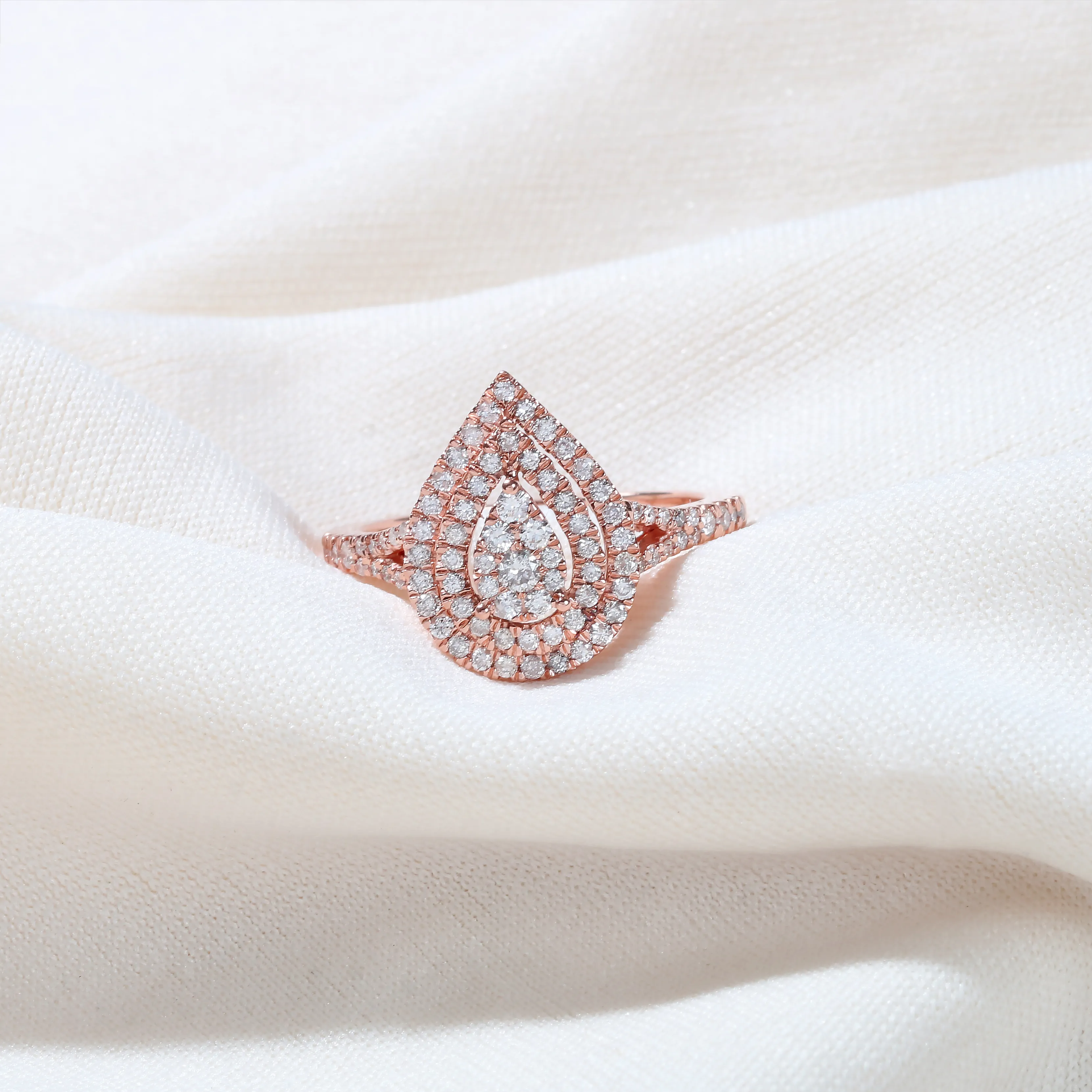 Pear Shaped Cluster Ring The illumination of each diamond is reflected brilliantly in this Pave Set Cluster Ring The Plumb Club CHARLOTTE, AL