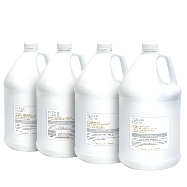Clean + Care® Bulk Cleaning Clean + Care offers bulk-packed jewelry care products for in-store cleaning. Bulk products feature 