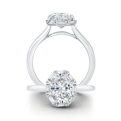 CAO0583E-37W-1.75 14K White Gold Oval Cut Diamond Halo Engagement Ring (Semi-Mount) The Plumb Club CHARLOTTE, AL