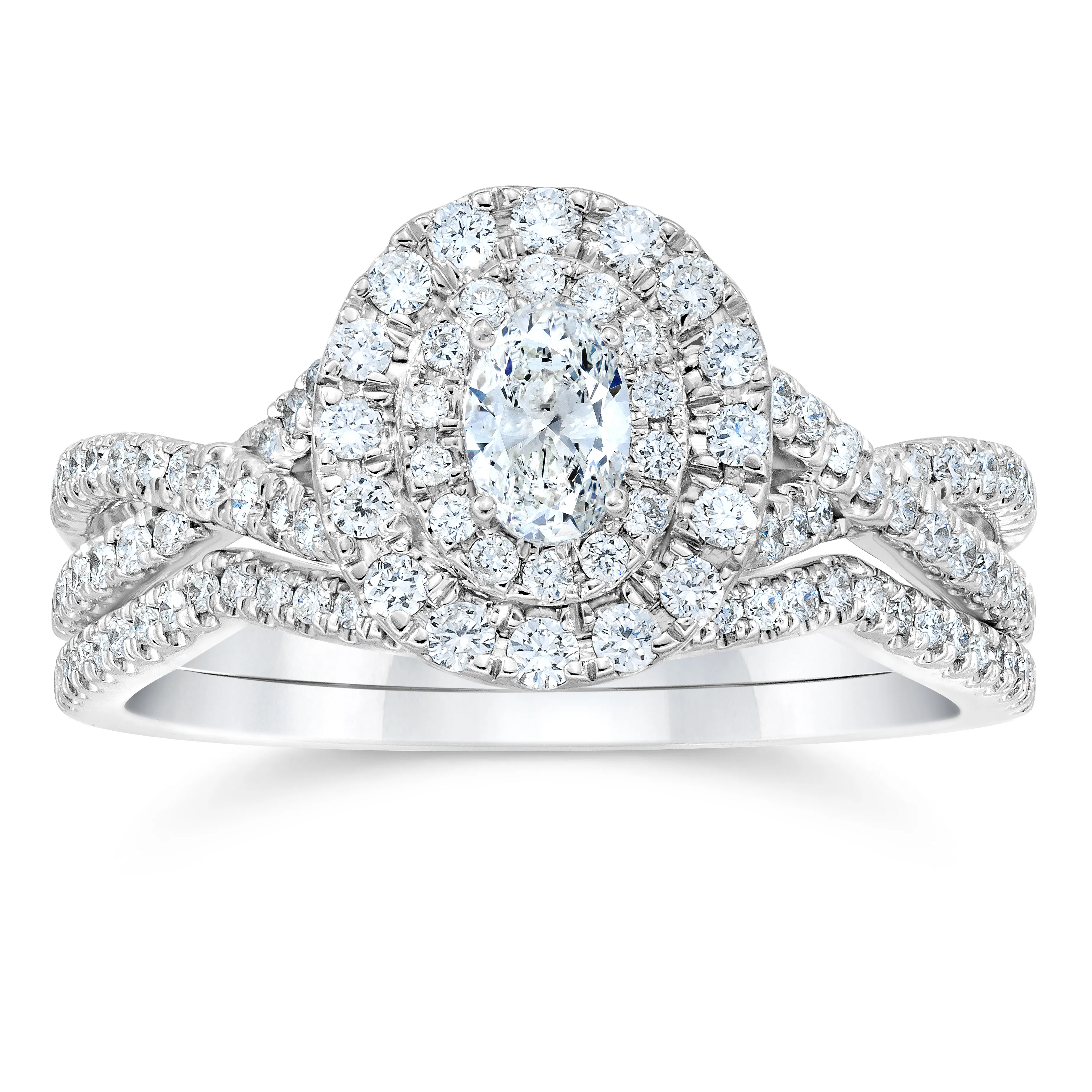 Oval Bridal Set Petite oval diamond bridal set in white gold. The Plumb Club CHARLOTTE, AL