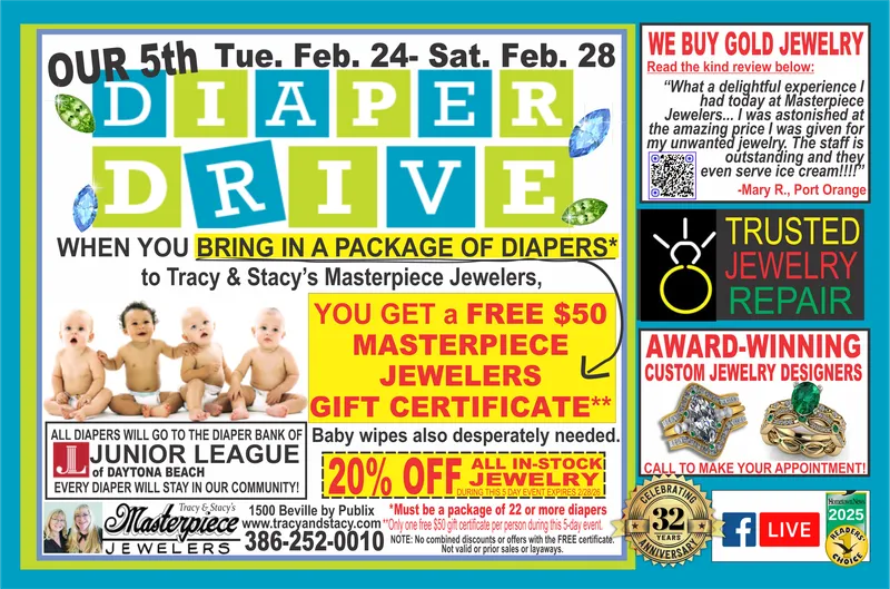 Read article: Masterpiece Jewelers Diaper Drive Helps Local Community