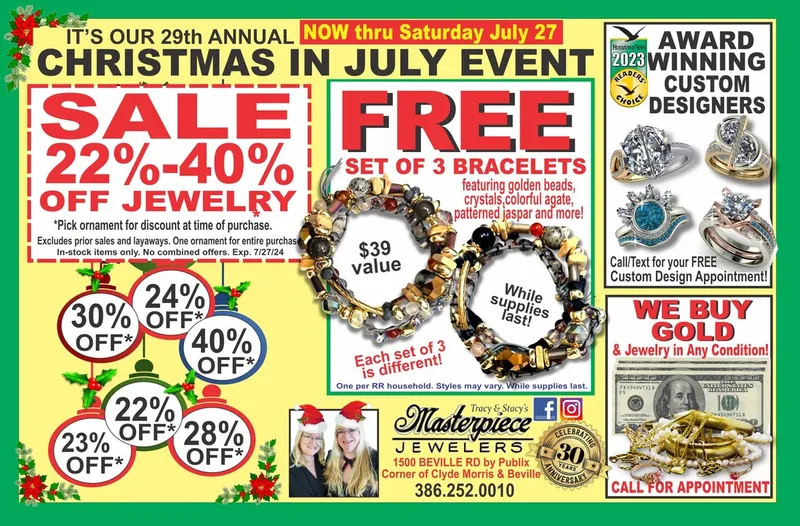Read article: Daytona Beach Jewelry Store Christmas in July Sale is Happening Now!