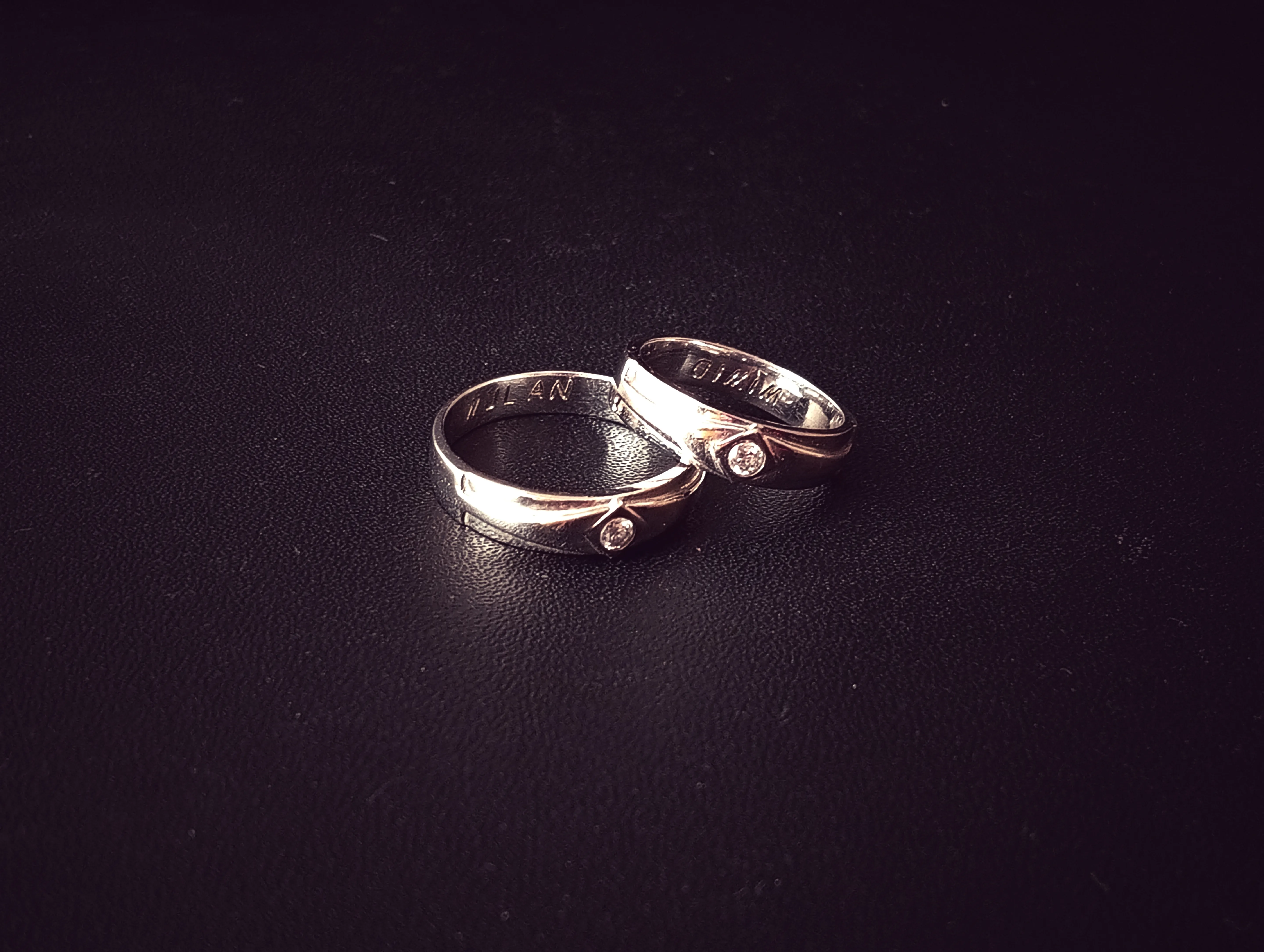 two rings on a table