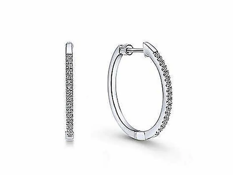 Black Friday Price $265 14K White Gold Diamond Hoop Earrings, Reg. $660 Van Adams Jewelers Snellville, GA