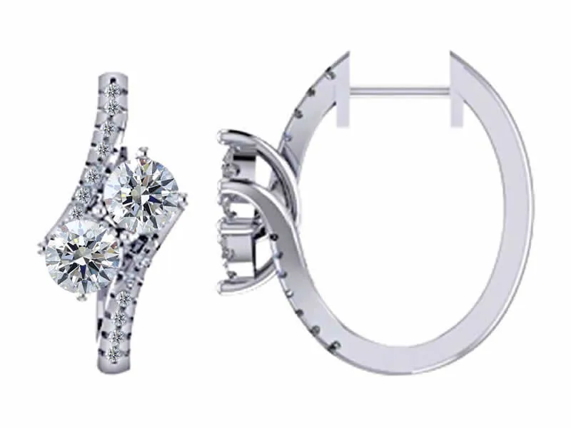 Black Friday Price $499 14K White Gold Diamond Hoop Earrings, Reg. $1250 Van Adams Jewelers Snellville, GA
