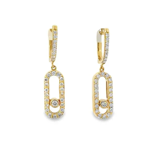 Gold drop earrings with crystal accents