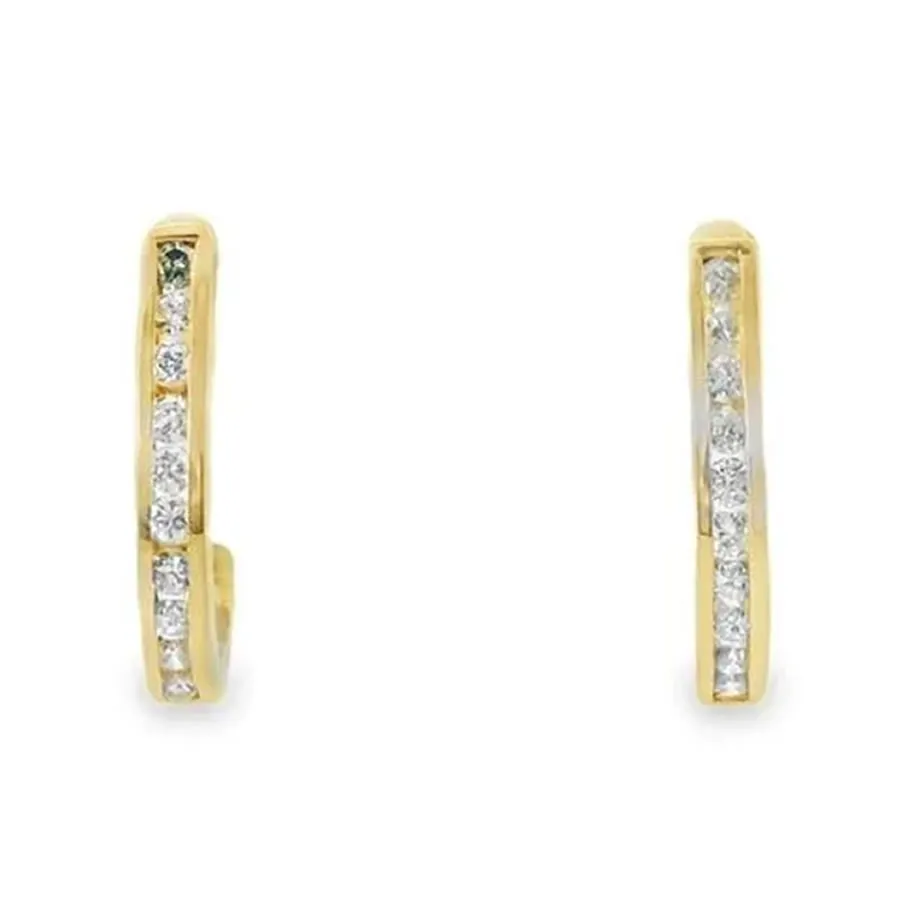Diamond Hoop Earrings $395 Add effortless sparkle to your everyday look with these 14K yellow gold J hoop earrings, featuring 20 round diamonds totaling 1/3 carat&mdash;regularly $695, now on sale for $395 for a timeless diamond upgrade at an exceptional value. Van Adams Jewelers Snellville, GA