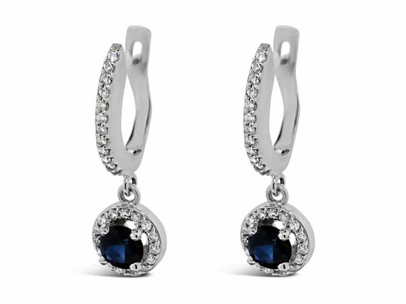 Black Friday Price $720 Diamond and Sapphire Earrings, Reg. $1795 Van Adams Jewelers Snellville, GA