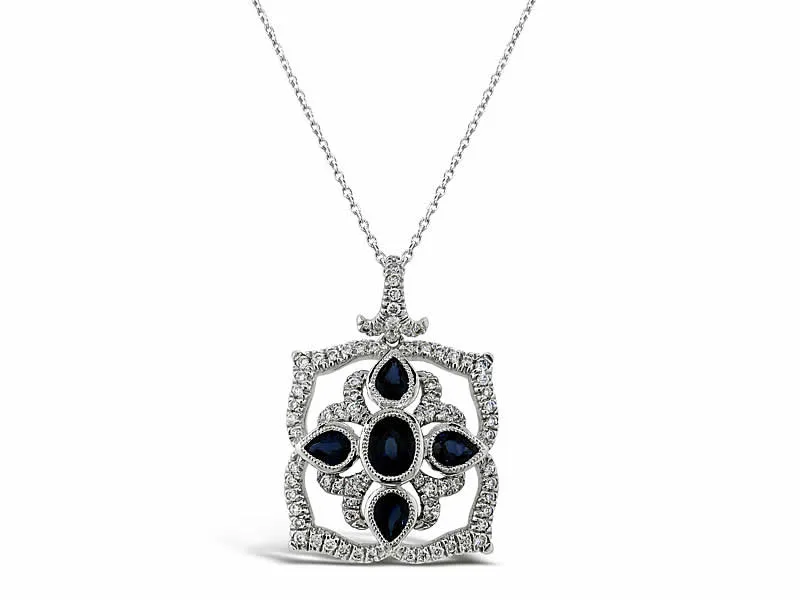 Black Friday Price $630 14K White Gold Sapphire Pendant, Reg. $1575 Van Adams Jewelers Snellville, GA