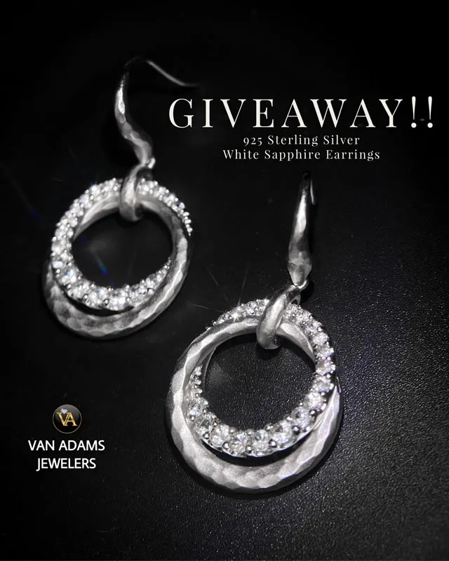 925 Sterling Silver White Sapphire earrings Retail value: $500 Van Adams Jewelers Snellville, GA