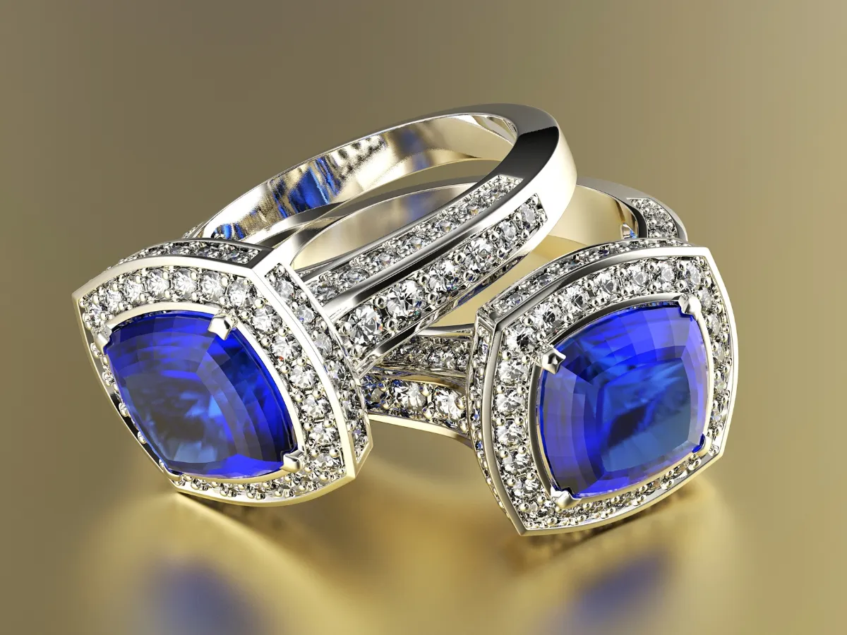 Diamond and sapphire luxury rings.