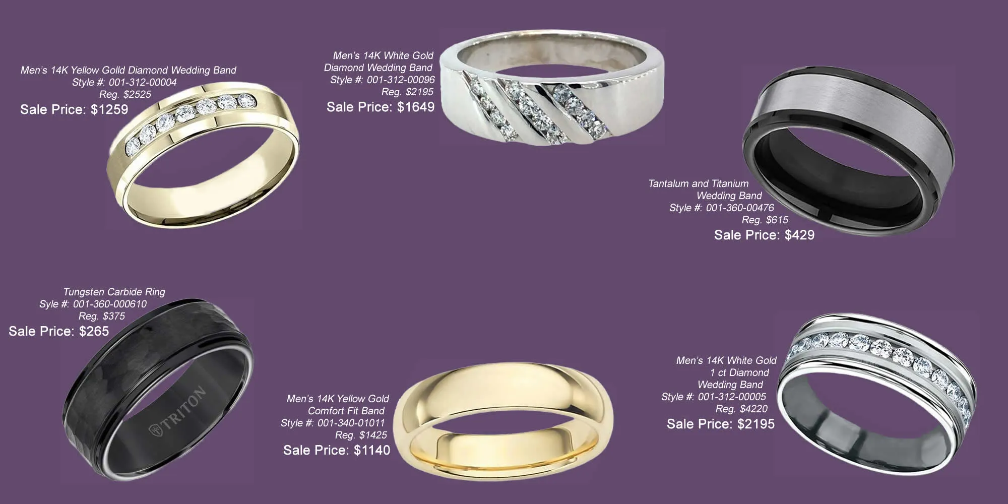 All Men's Bands On Sale Discounts up to 50% on In-Stock Items. Van Adams Jewelers Snellville, GA