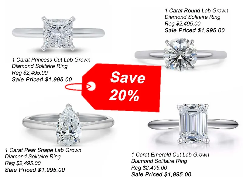 All Lab Grown Solitaire Rings On Sale Show stopping center stones. Van Adams Jewelers Snellville, GA