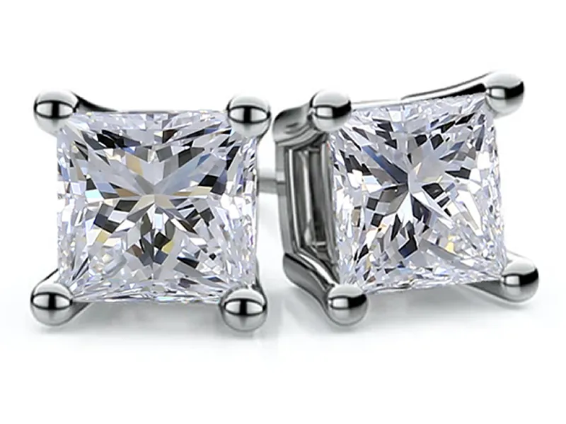 1 tcw Princess Cut Diamond Studs $1295 Van Adams Jewelers Snellville, GA